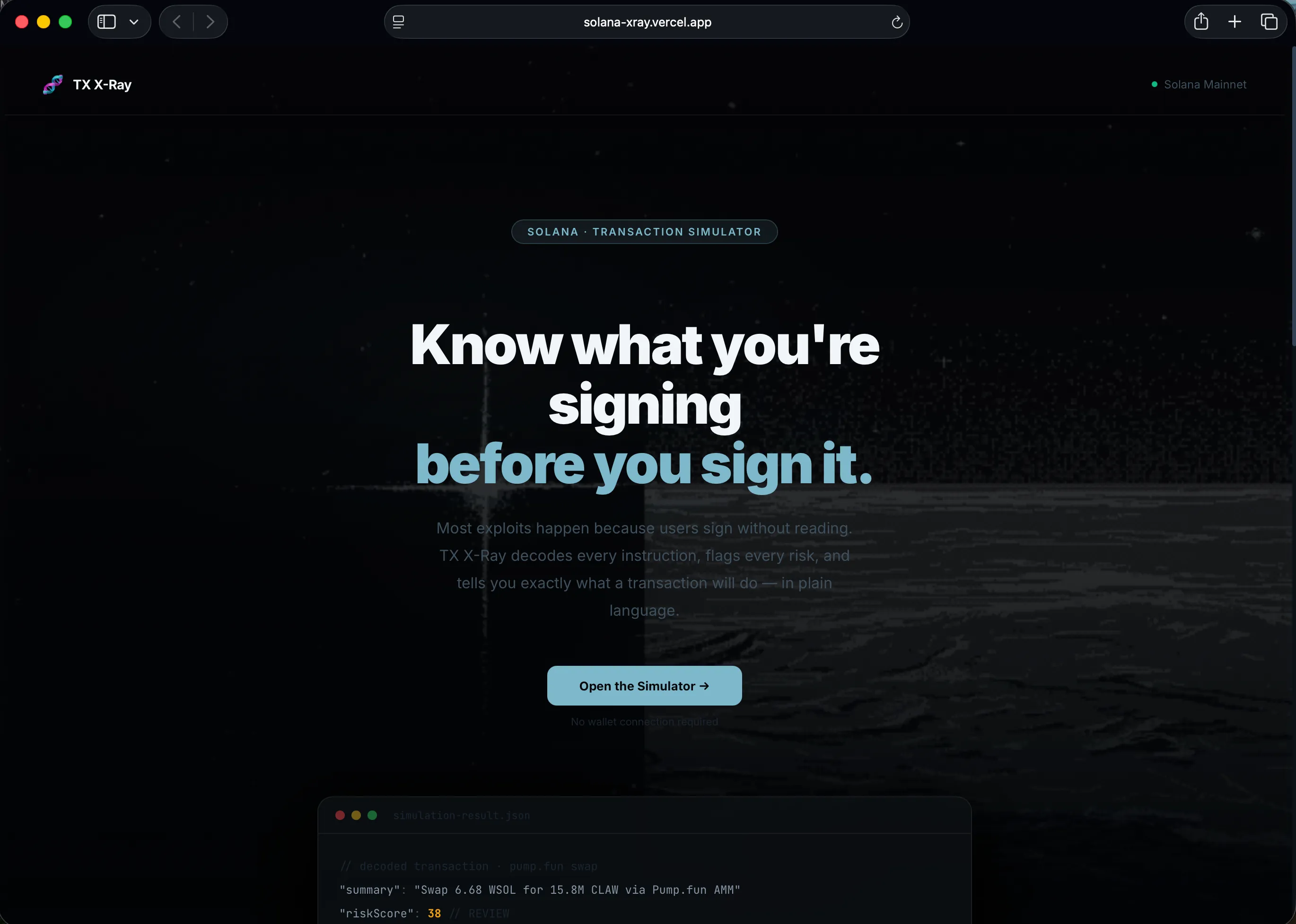 Solana X-Ray preview